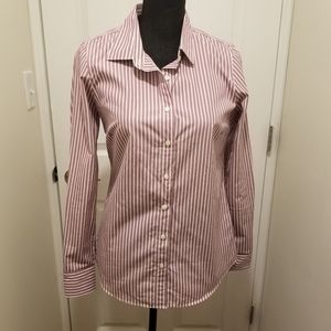 J Crew purple and white striped button down Size S